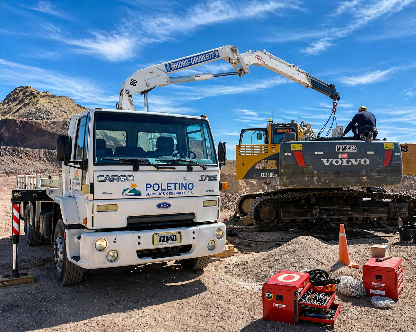 Hidrogrúa sobre camión Ford Cargo 1722