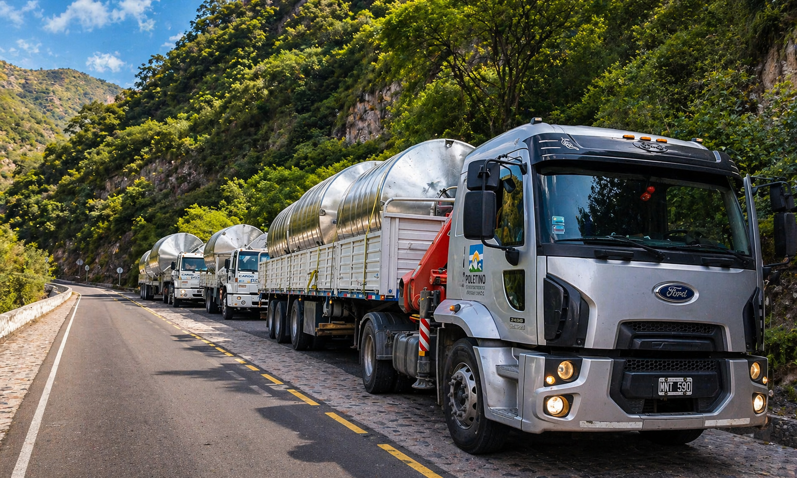 Movimiento de equipos industriales en predio de trabajo